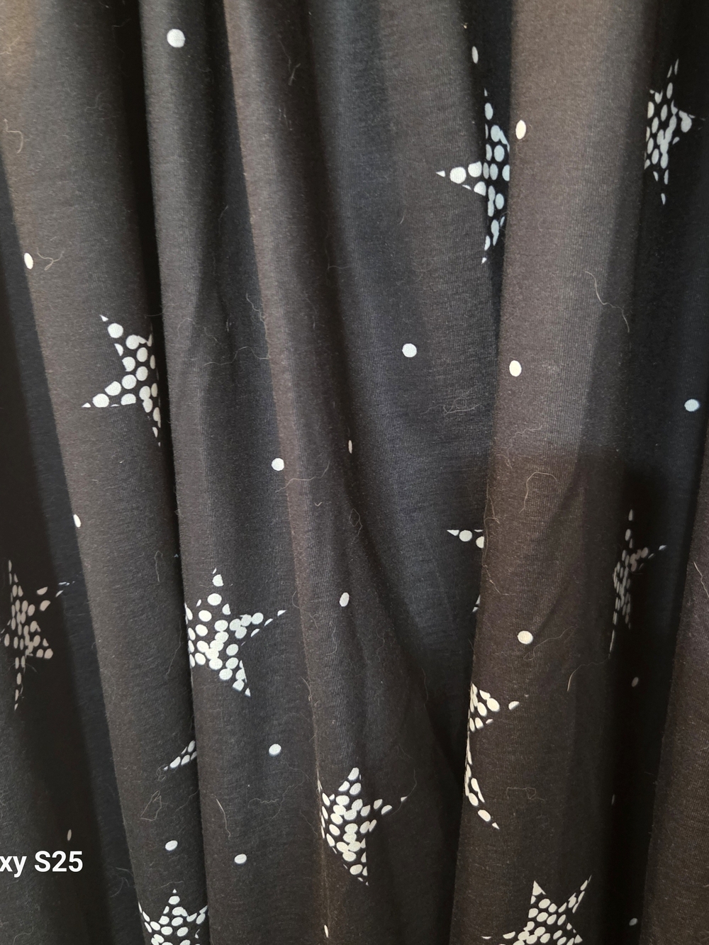 SHEILAY Black Long Sleeve Midi Dress White Stars Size US M. Lace Back - Picture 9 of 12